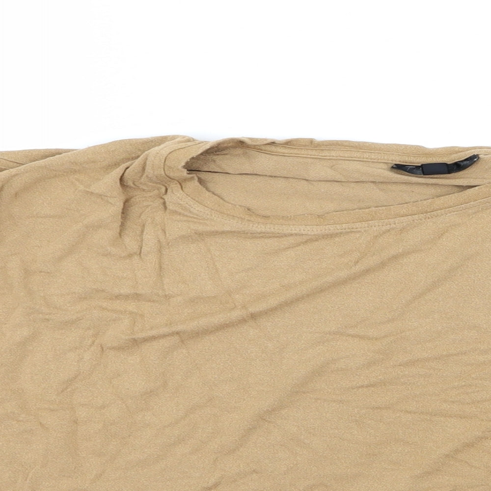 Womens UK Size 6 Topshop Beige Basic T-Shirt