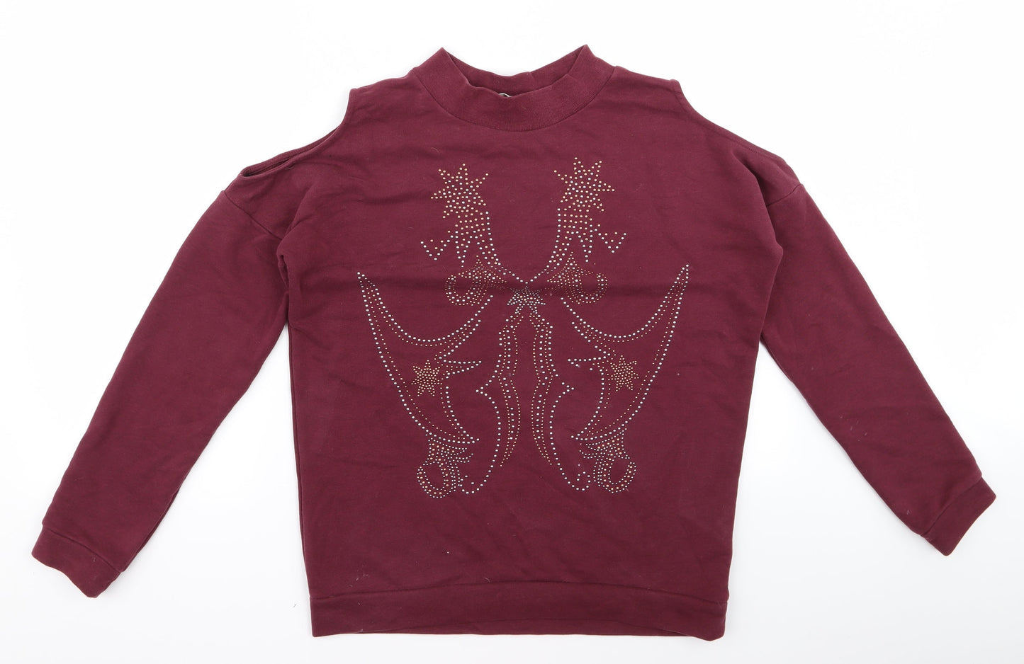 Preworn Girls Red  Rayon Pullover Jumper Size 10 Years