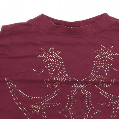 Preworn Girls Red  Rayon Pullover Jumper Size 10 Years