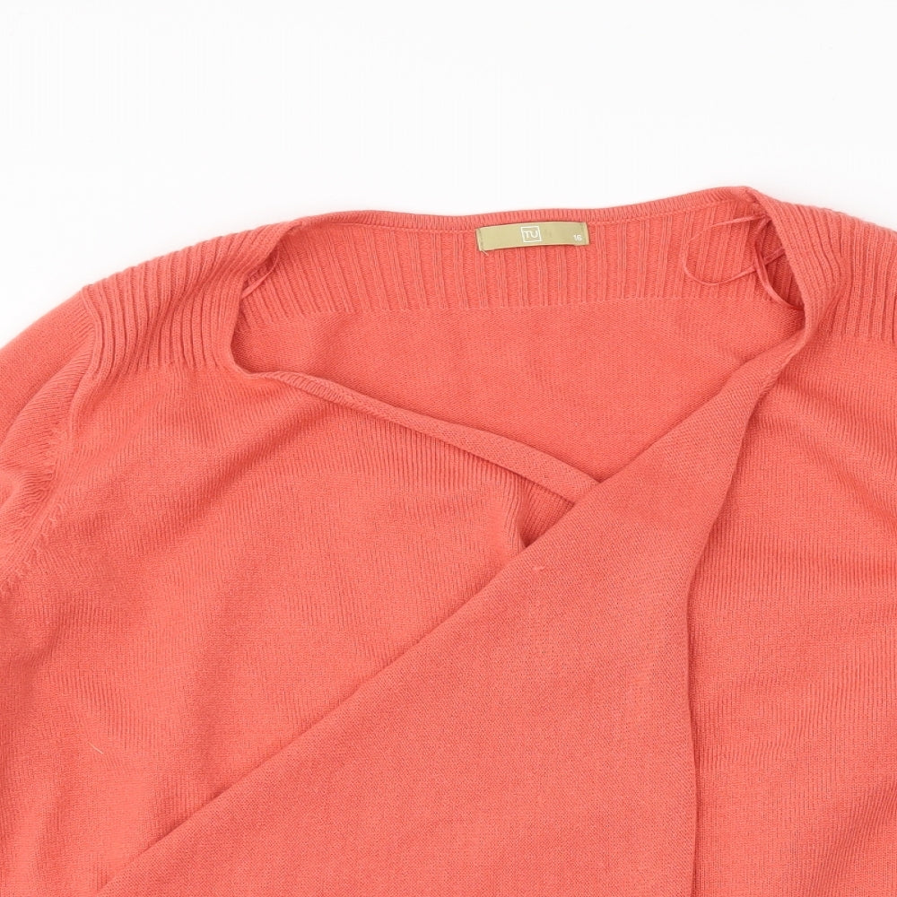 TU Womens Orange   Wrap Jumper Size 16