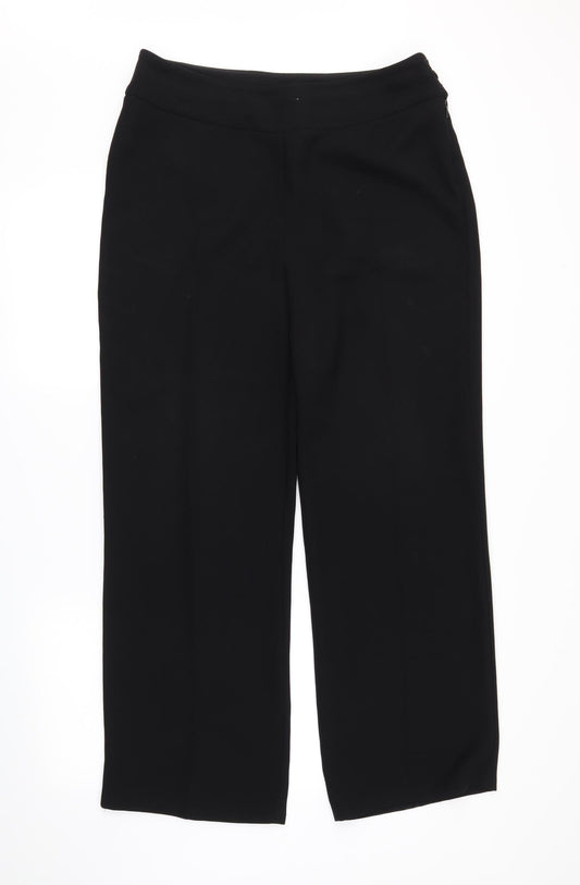 Womens UK Size 12 BHS Regular Fit Dress Pants Black Trousers