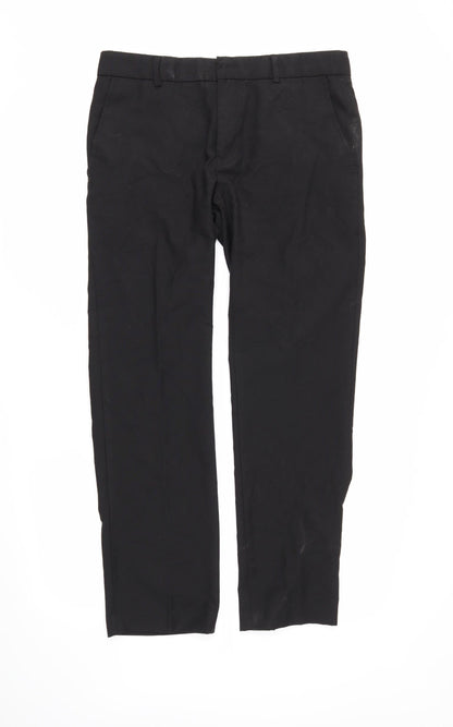 Mens UK Size 32 in Topman Regular Fit Dress Pants Black Trousers