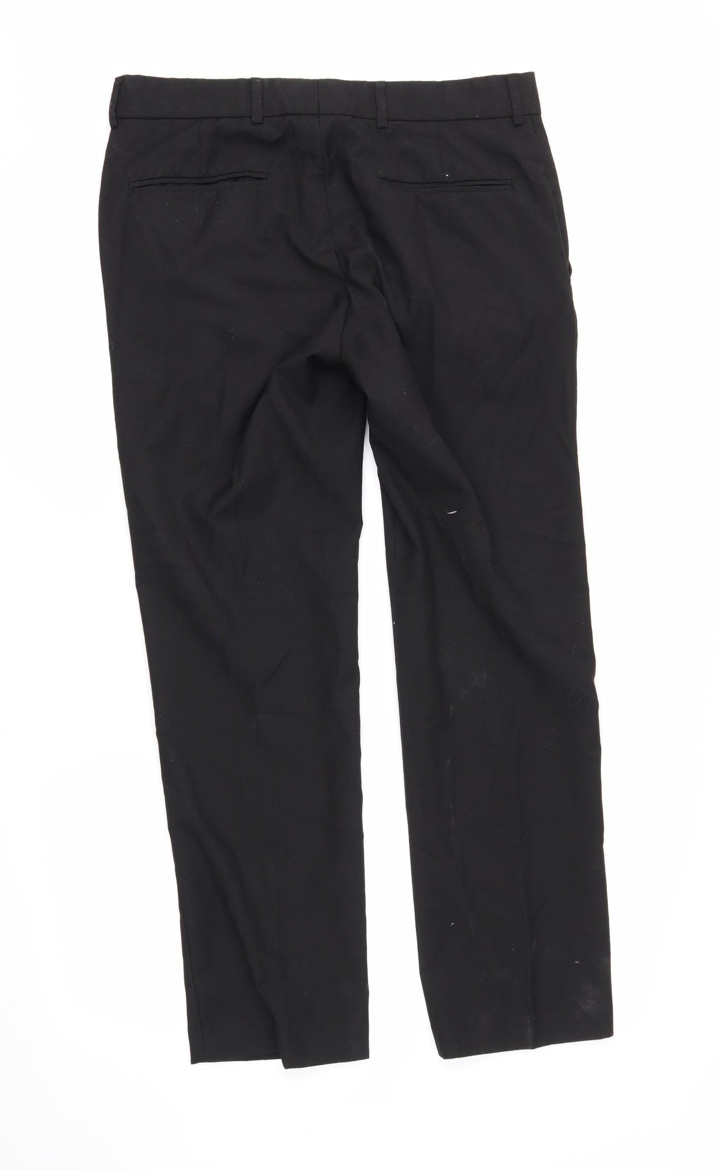 Mens UK Size 32 in Topman Regular Fit Dress Pants Black Trousers