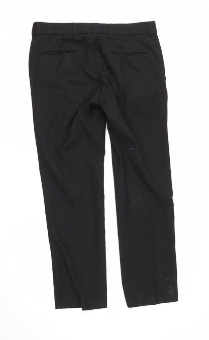 Mens UK Size 32 in Topman Regular Fit Dress Pants Black Trousers