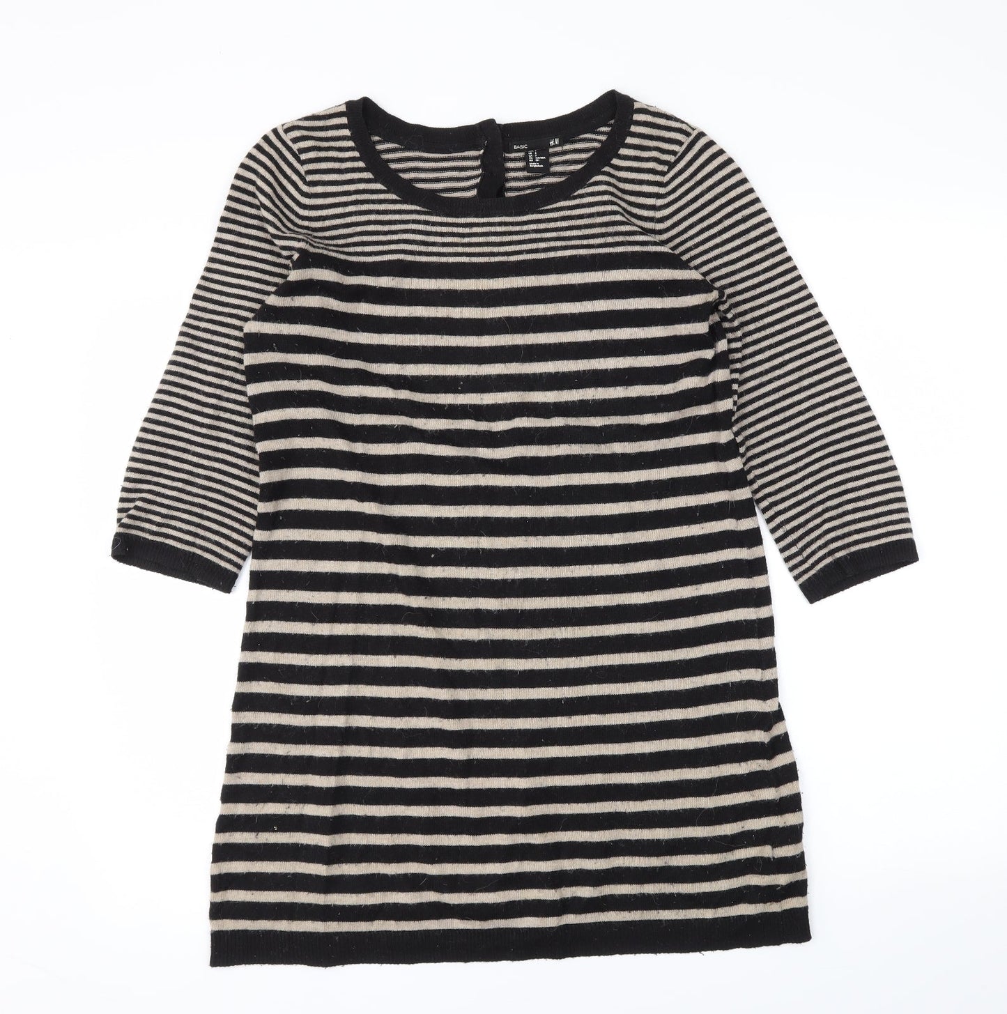 Womens UK Size S H&M Black Tunic Blouse