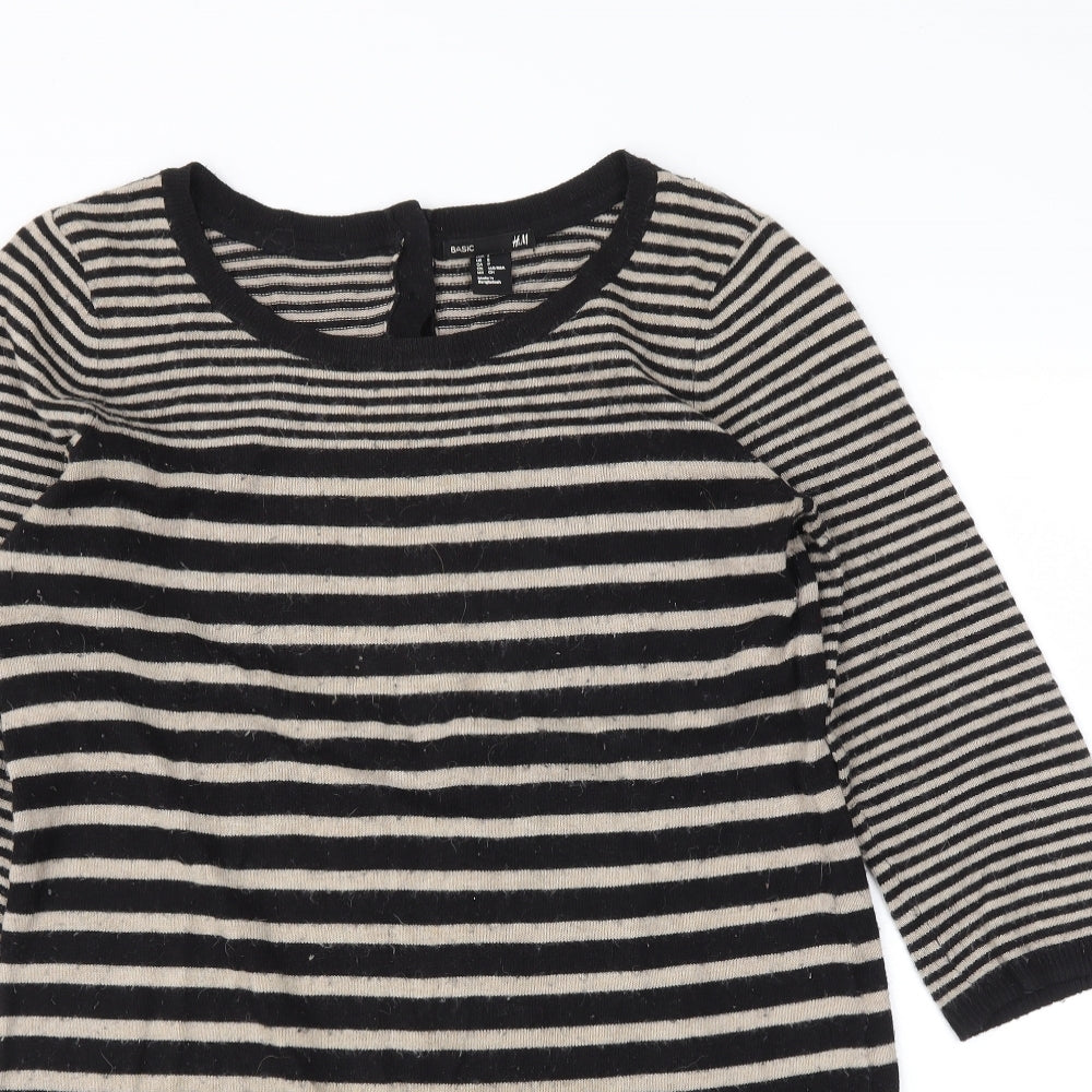 Womens UK Size S H&M Black Tunic Blouse