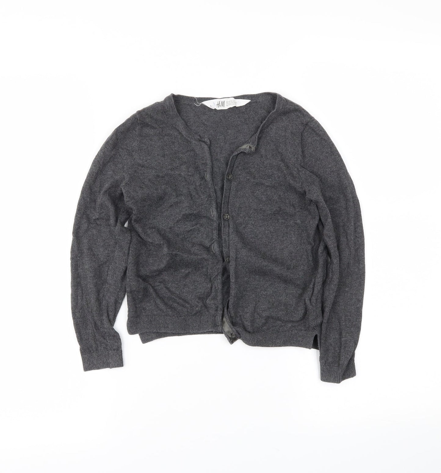 H&M Girls Grey   Cardigan Jumper Size 5-6 Years