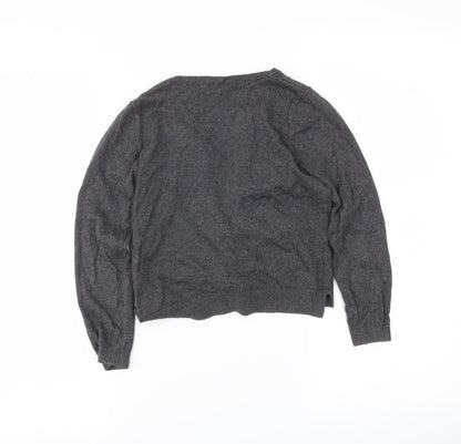 H&M Girls Grey   Cardigan Jumper Size 5-6 Years