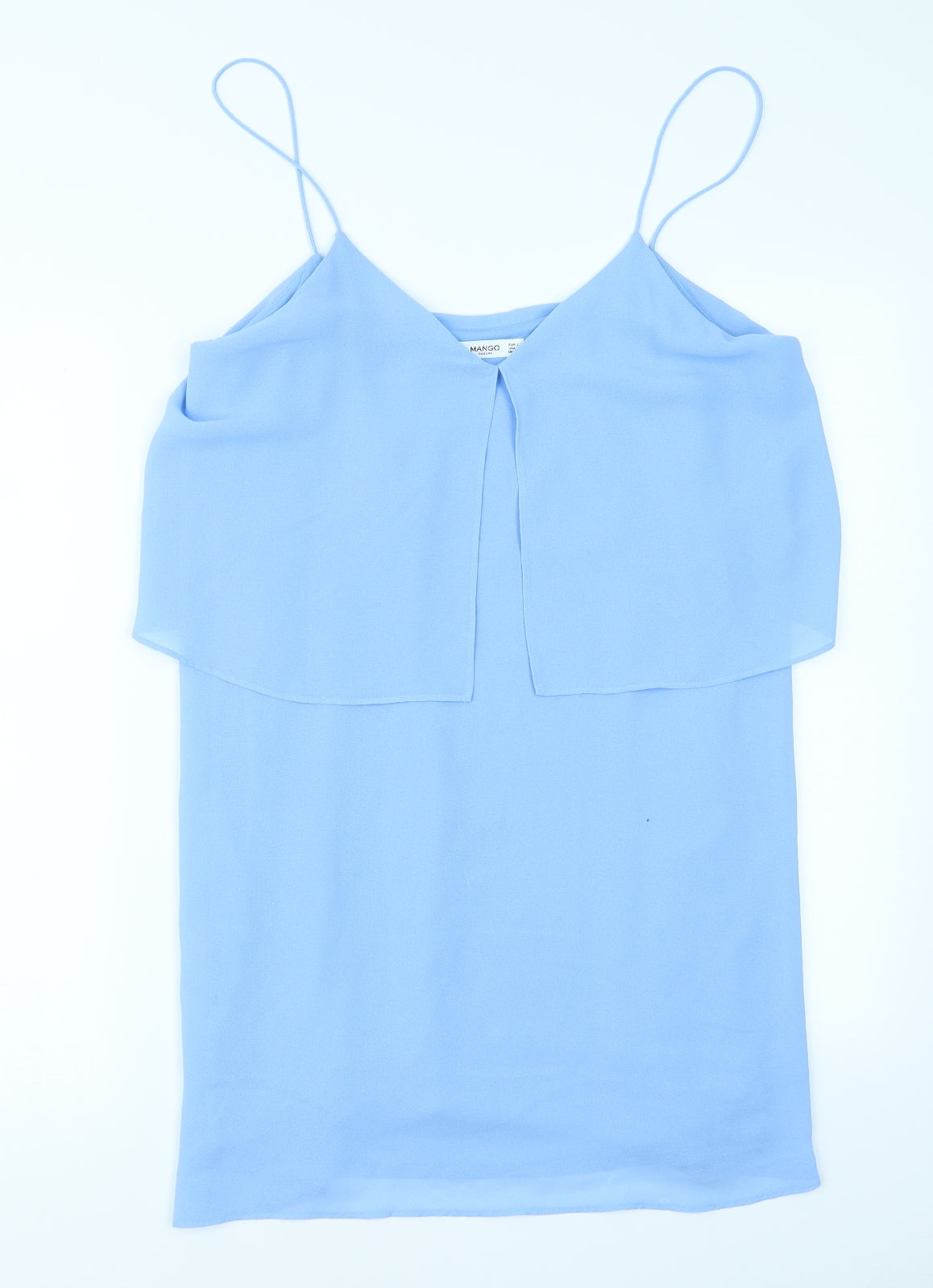 Womens UK Size L Mango Blue Basic Blouse