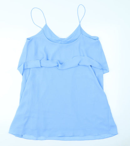 Womens UK Size L Mango Blue Basic Blouse