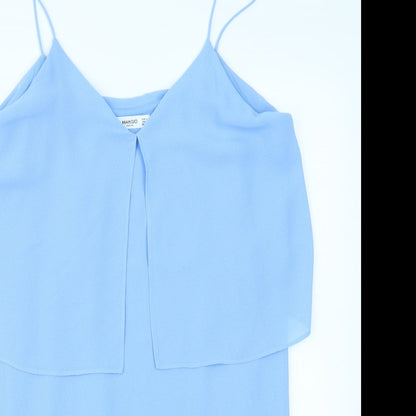 Womens UK Size L Mango Blue Basic Blouse