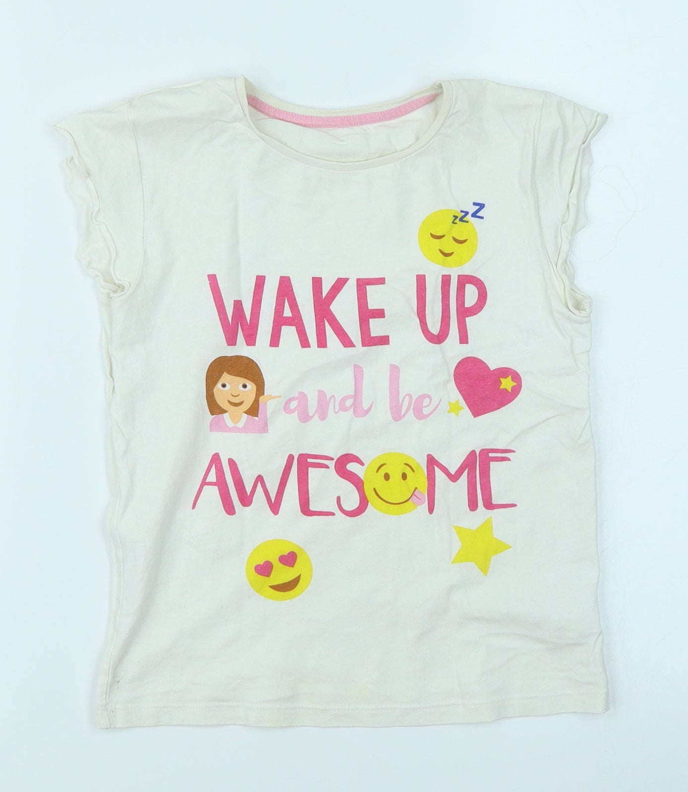 Lily & Dan Girls White   Basic T-Shirt Size 7-8 Years