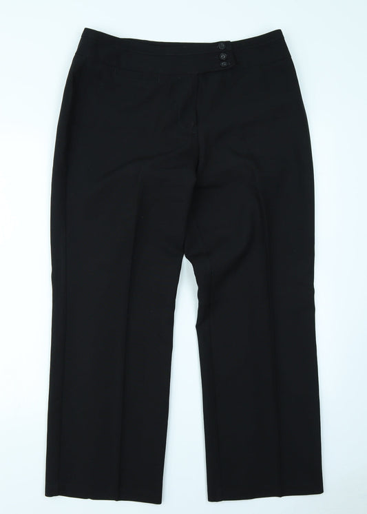 M&S Woman Womens Black   Trousers  Size 14 L26 in