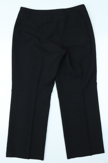 Womens UK Size 14 M&S Woman Regular Fit  Black Trousers