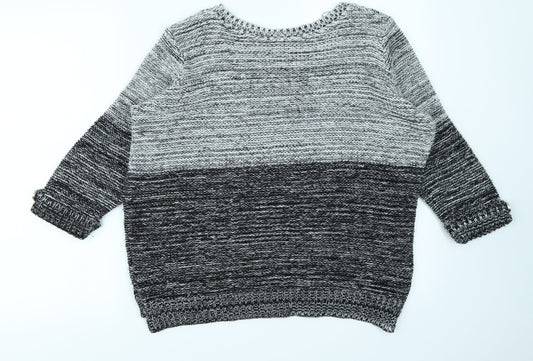 Wallis Womens Grey Striped  Pullover Jumper Size M