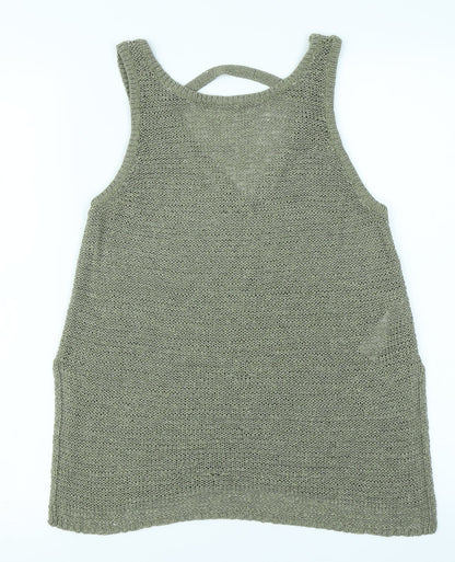 Womens UK Size 8 New Look Green Basic Tank