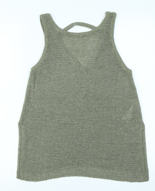 Womens UK Size 8 New Look Green Basic Tank