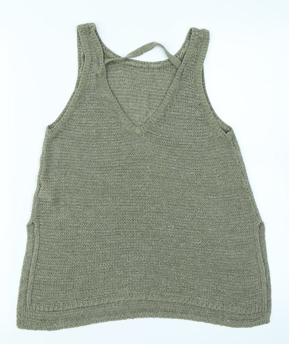 Womens UK Size 8 New Look Green Basic Tank