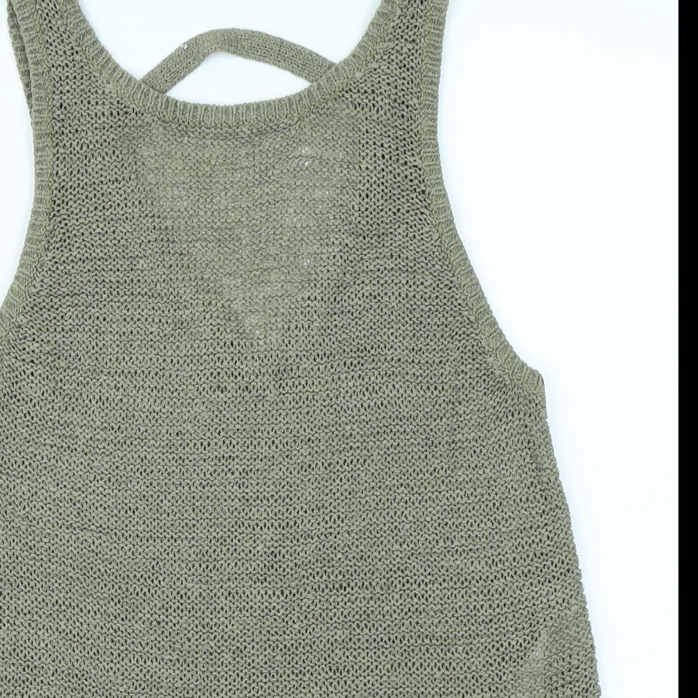 Womens UK Size 8 New Look Green Basic Tank