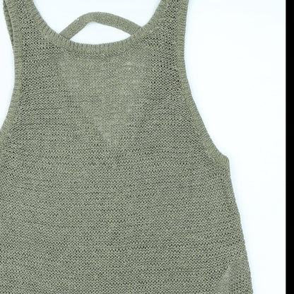 Womens UK Size 8 New Look Green Basic Tank