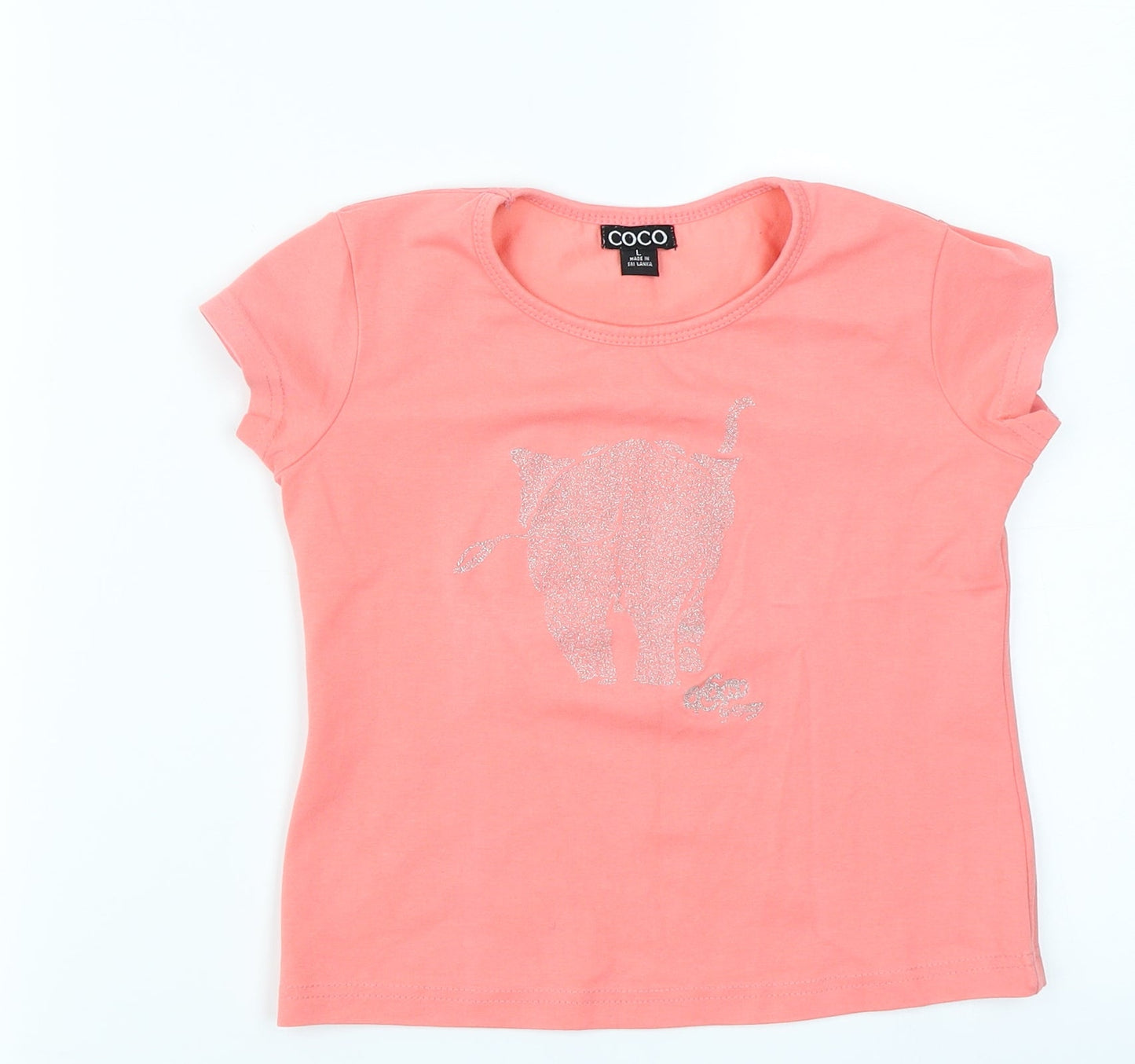 COCO Girls Pink   Basic T-Shirt Size L