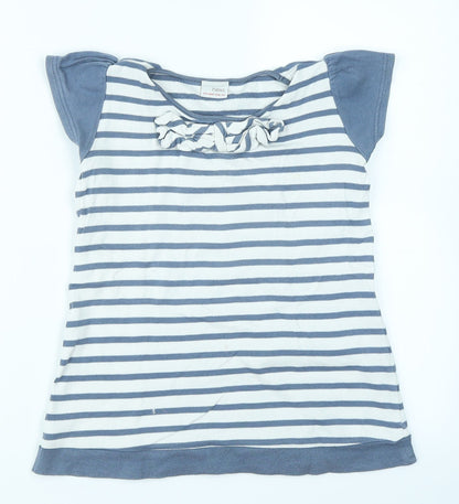 NEXT Girls Blue Striped Knit Jumper Dress  Size 3-4 Years