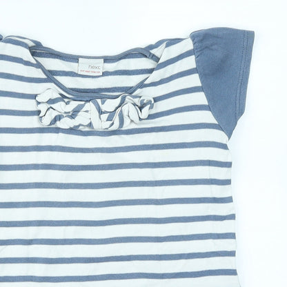 NEXT Girls Blue Striped Knit Jumper Dress  Size 3-4 Years