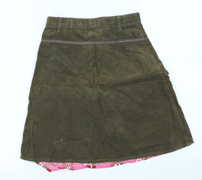 La Compagnie des Petits Girls Green  Corduroy A-Line Skirt Size 8 Years