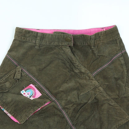 La Compagnie des Petits Girls Green  Corduroy A-Line Skirt Size 8 Years