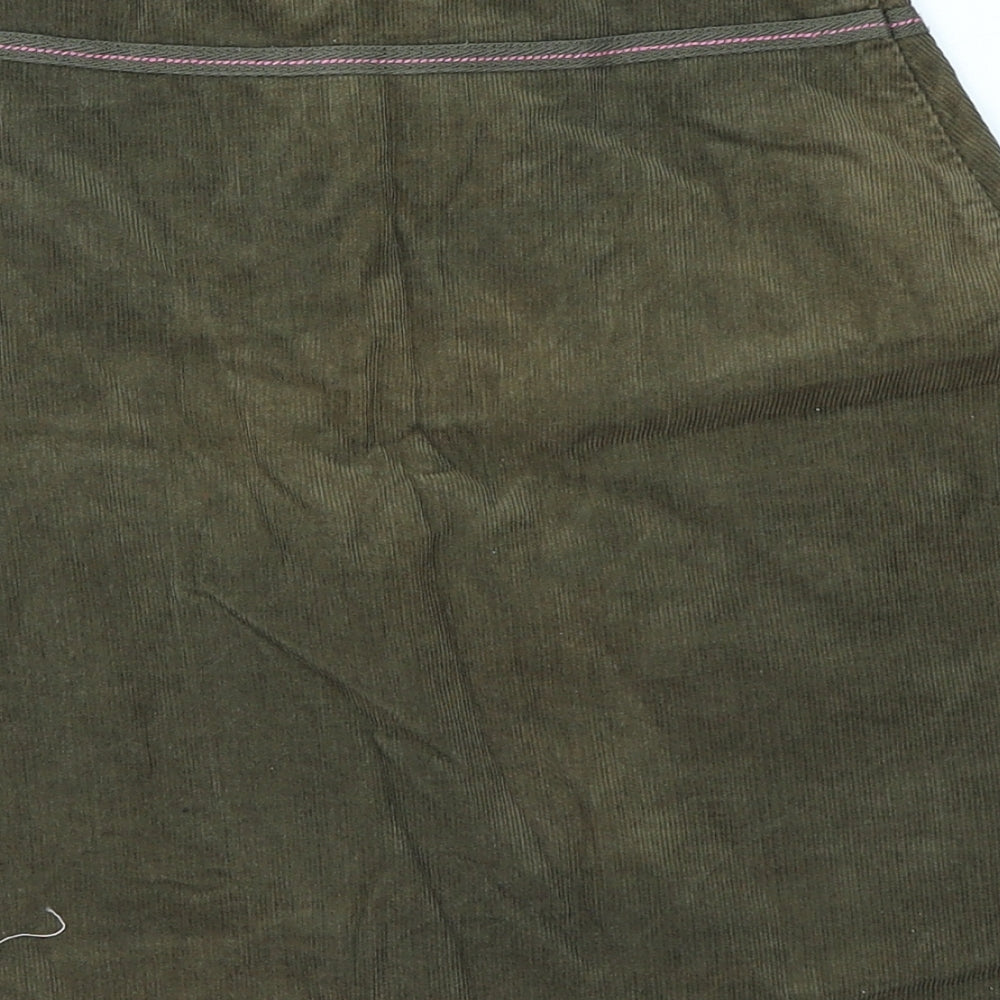 La Compagnie des Petits Girls Green  Corduroy A-Line Skirt Size 8 Years