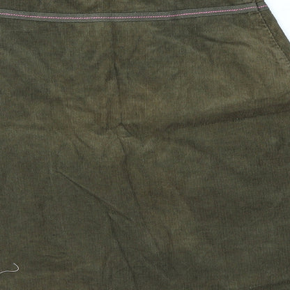 La Compagnie des Petits Girls Green  Corduroy A-Line Skirt Size 8 Years