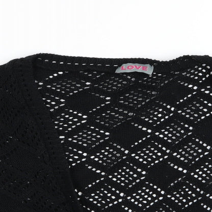 Love Womens Black   Cardigan Jumper Size S