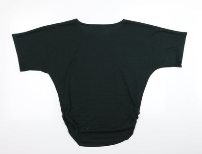 Womens UK Size 12 Apricot Green Basic T-Shirt