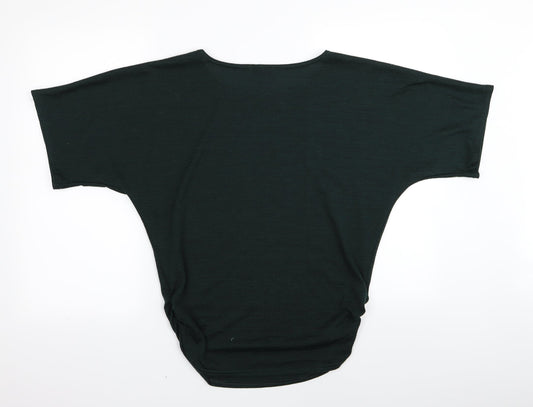Womens UK Size 12 Apricot Green Basic T-Shirt
