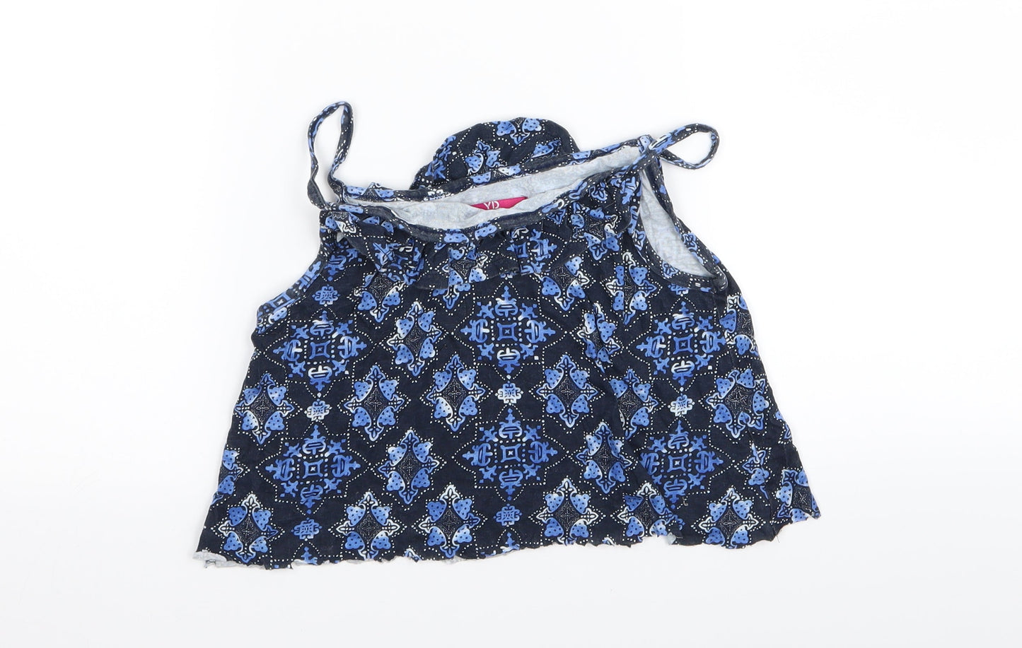 YD Girls Blue Geometric  Camisole Tank Size 11-12 Years  - crop