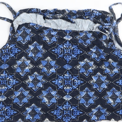 YD Girls Blue Geometric  Camisole Tank Size 11-12 Years  - crop