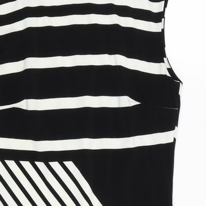 Wallis Womens Black Striped  Bodycon  Size 10