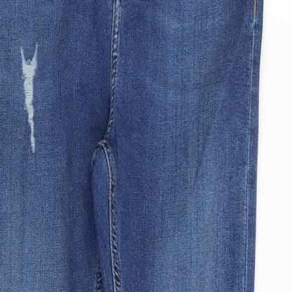 Topshop Womens Blue   Skinny Jeans Size 28 in L30 in - RIPPED JEANS