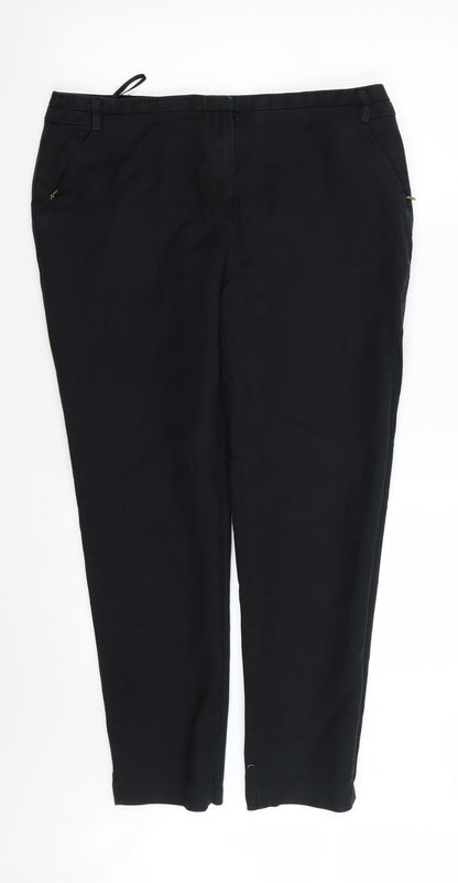 Moda Womens Black   Trousers  Size 14 L26 in