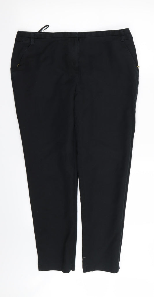 Moda Womens Black   Trousers  Size 14 L26 in