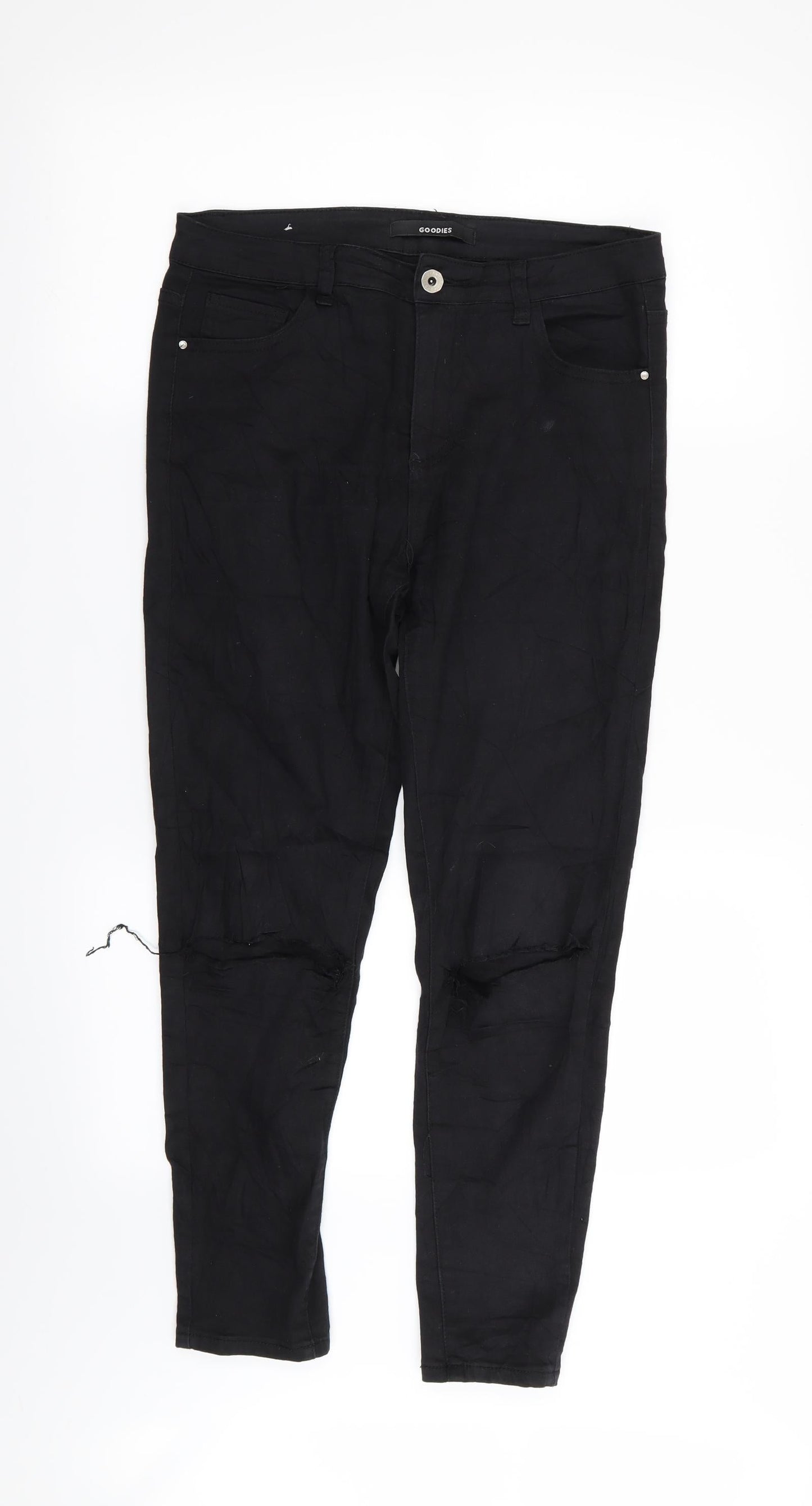 Womens UK Size 30 in GOODIES Regular Fit Skinny Black Jeans