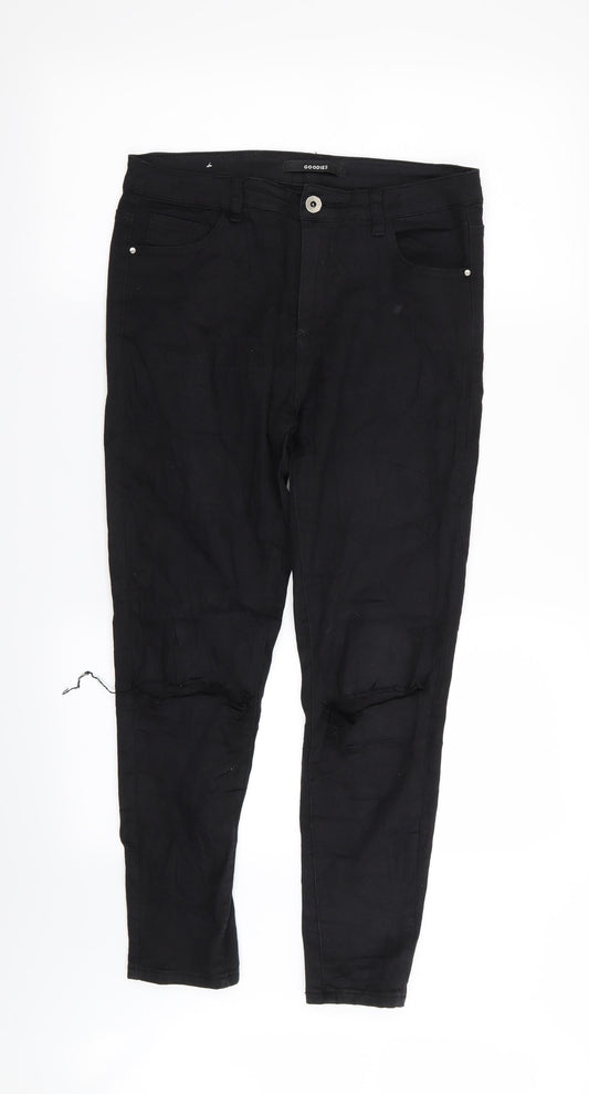 Womens UK Size 30 in GOODIES Regular Fit Skinny Black Jeans