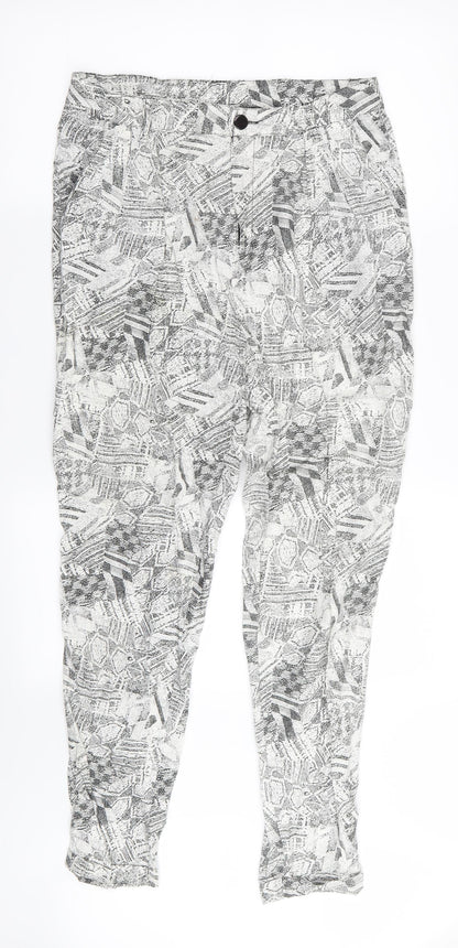 River Island Womens Multicoloured Geometric  Trousers  Size 10 L27 in
