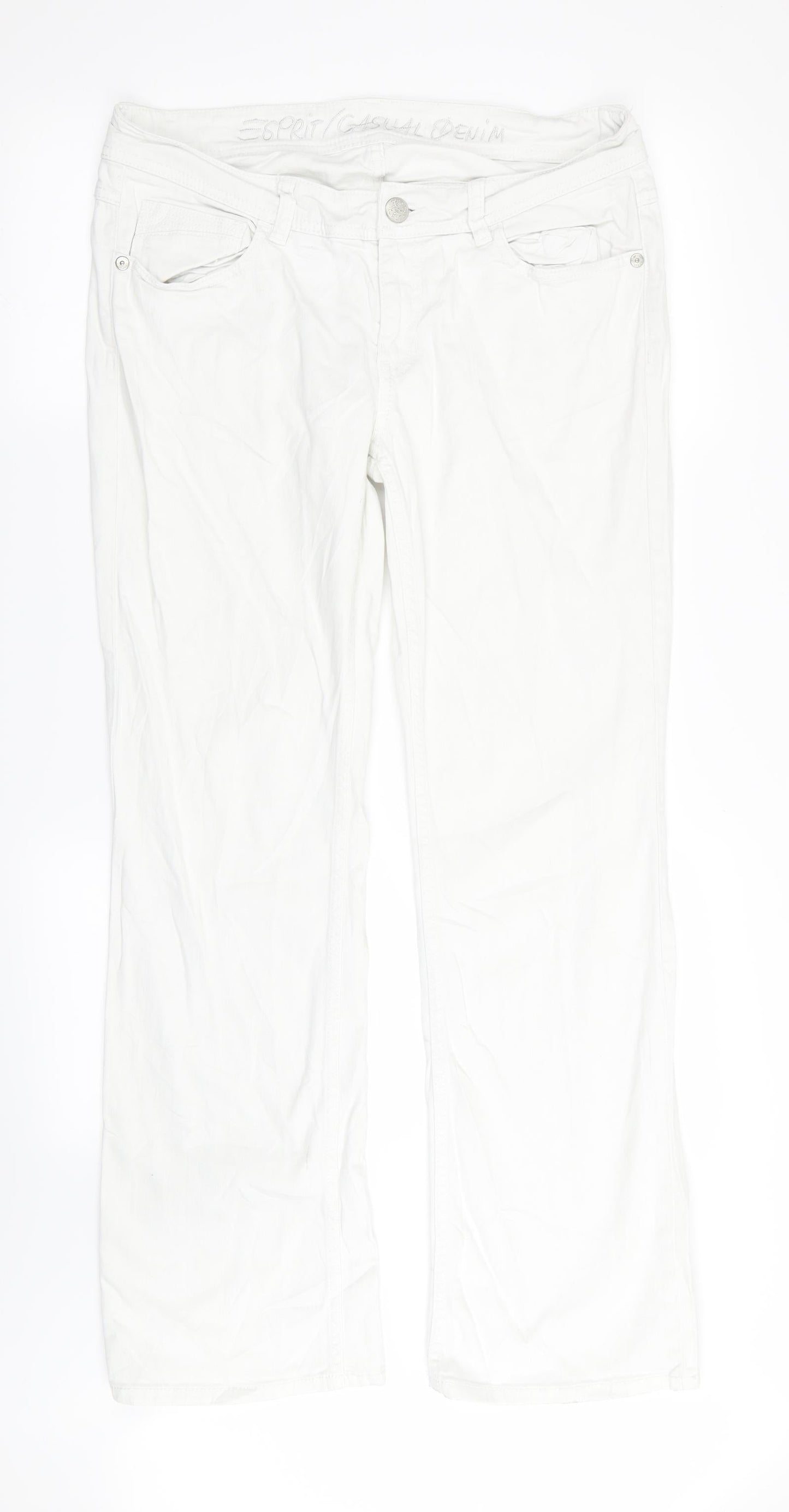 SPRIT CASUAL DENIM Womens White   Straight Jeans Size 32 in L33 in