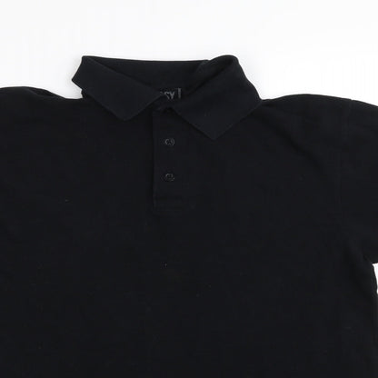 Easy Mens Black    Polo Size S