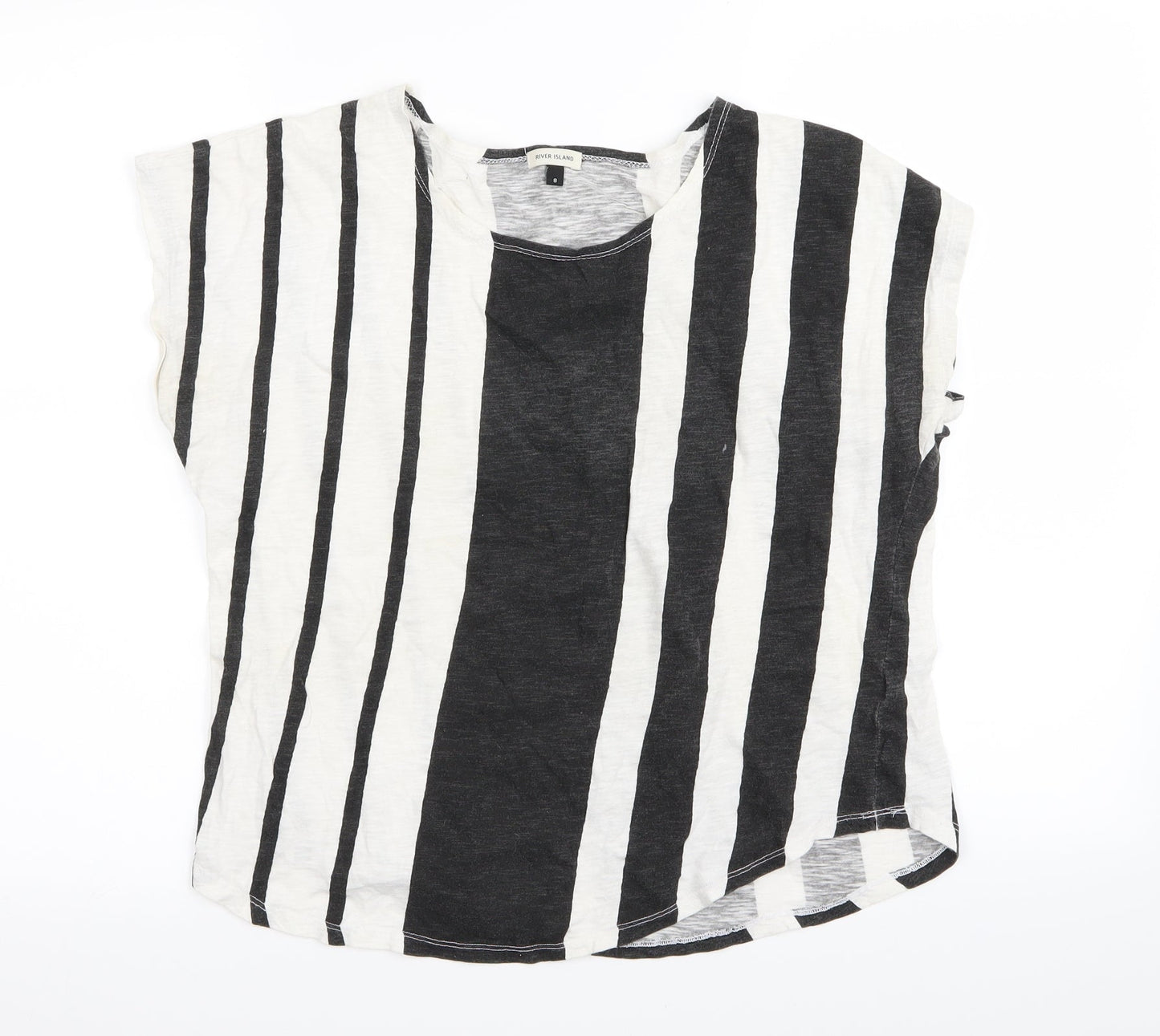 Womens UK Size 8 River Island Multicoloured Basic T-Shirt