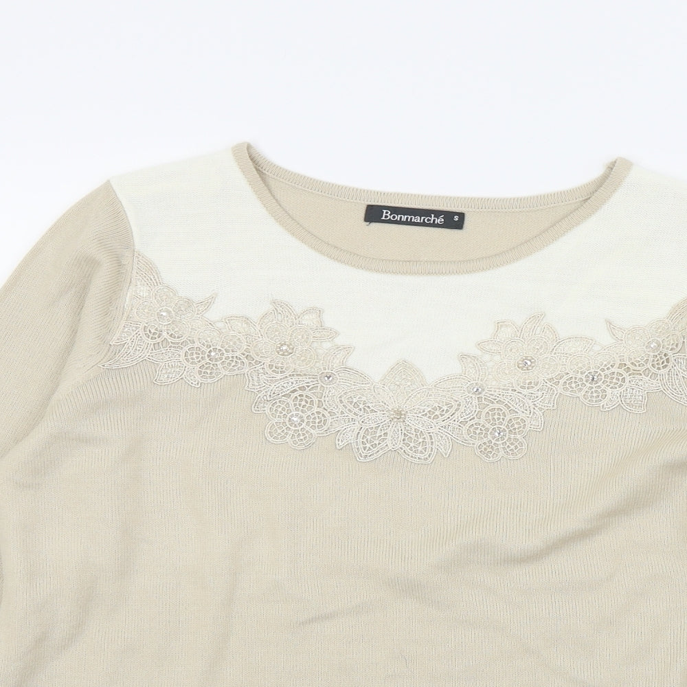Bonmarché Womens Beige   Pullover Jumper Size S