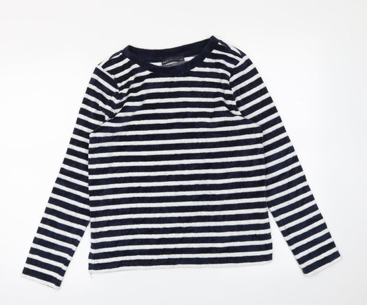 m&s Womens Blue Striped  Basic T-Shirt Size 6