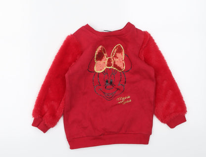 George Girls Red Animal Print  Pullover Hoodie Size 2 Years
