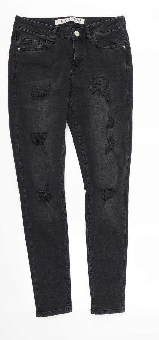 DENIM &CO  Womens Black   Skinny Jeans Size 8 L29 in